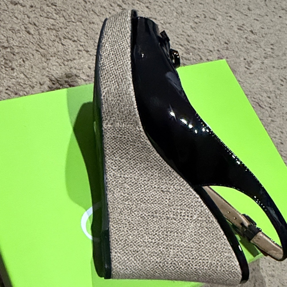 Antonio Melani Glossy Black Peep-Toe Heels - Picture 4 of 10